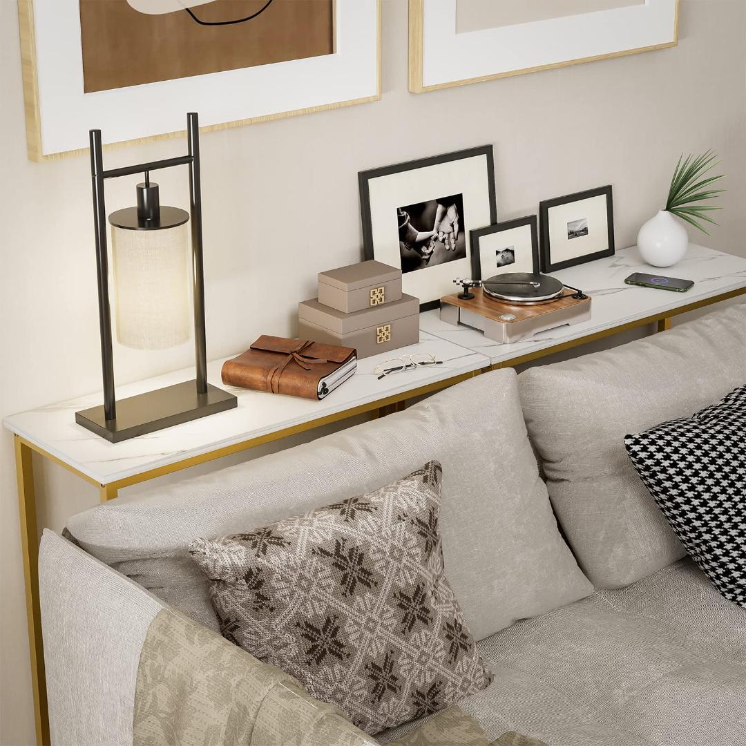 コンソールテーブル 玄関 カウンターサイドスリム 大理石柄