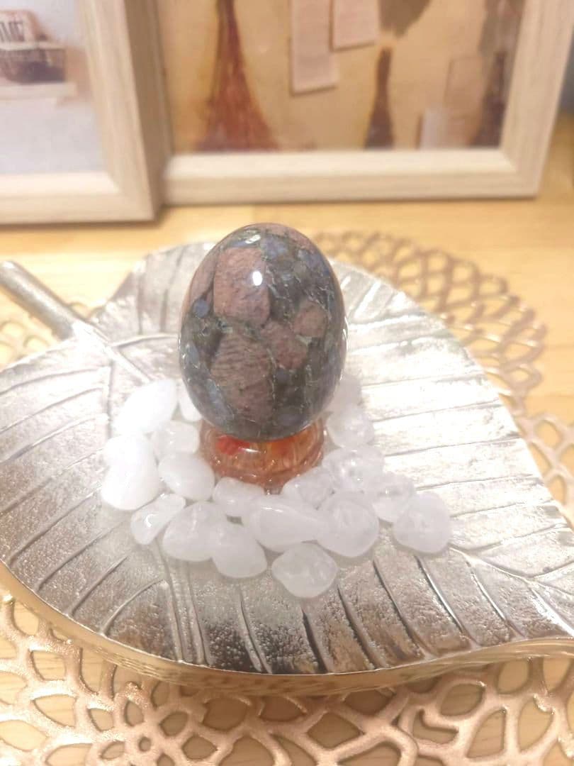【№11】天然石 ケセラストーン たまご型 原石 浄化 ミロナイト ケセラセラ