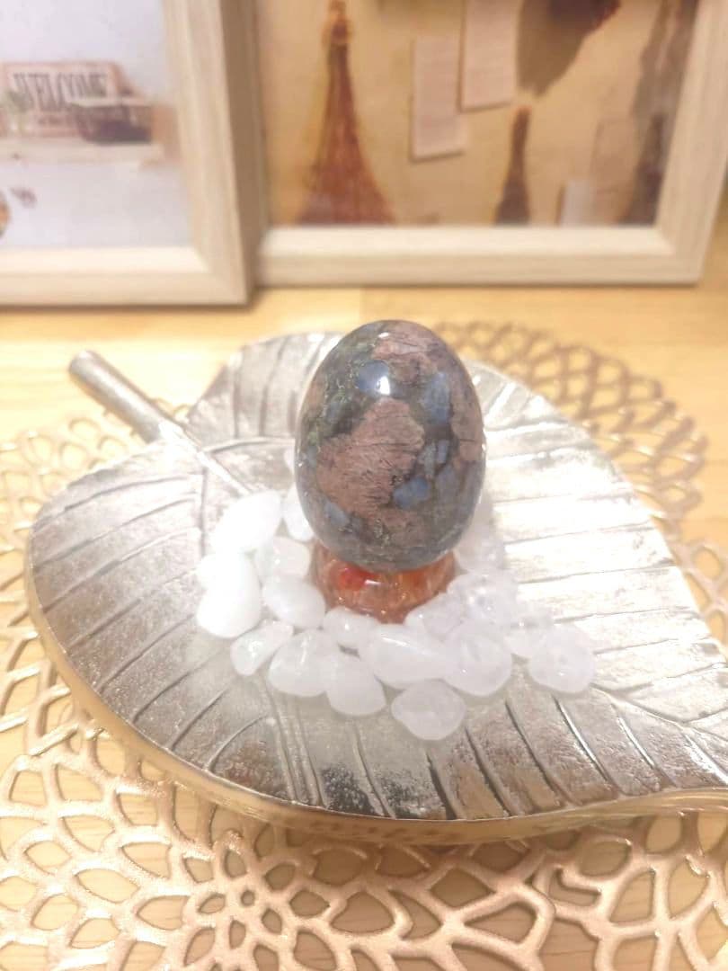 【№11】天然石 ケセラストーン たまご型 原石 浄化 ミロナイト ケセラセラ
