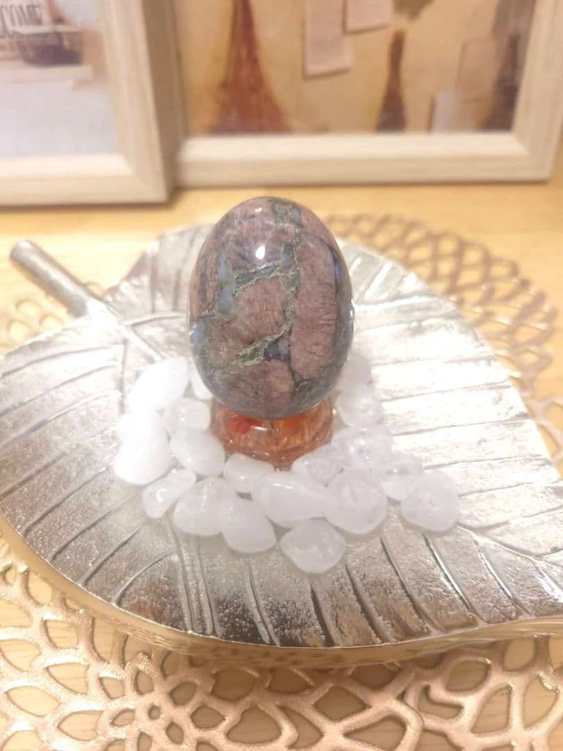 【№11】天然石 ケセラストーン たまご型 原石 浄化 ミロナイト ケセラセラ