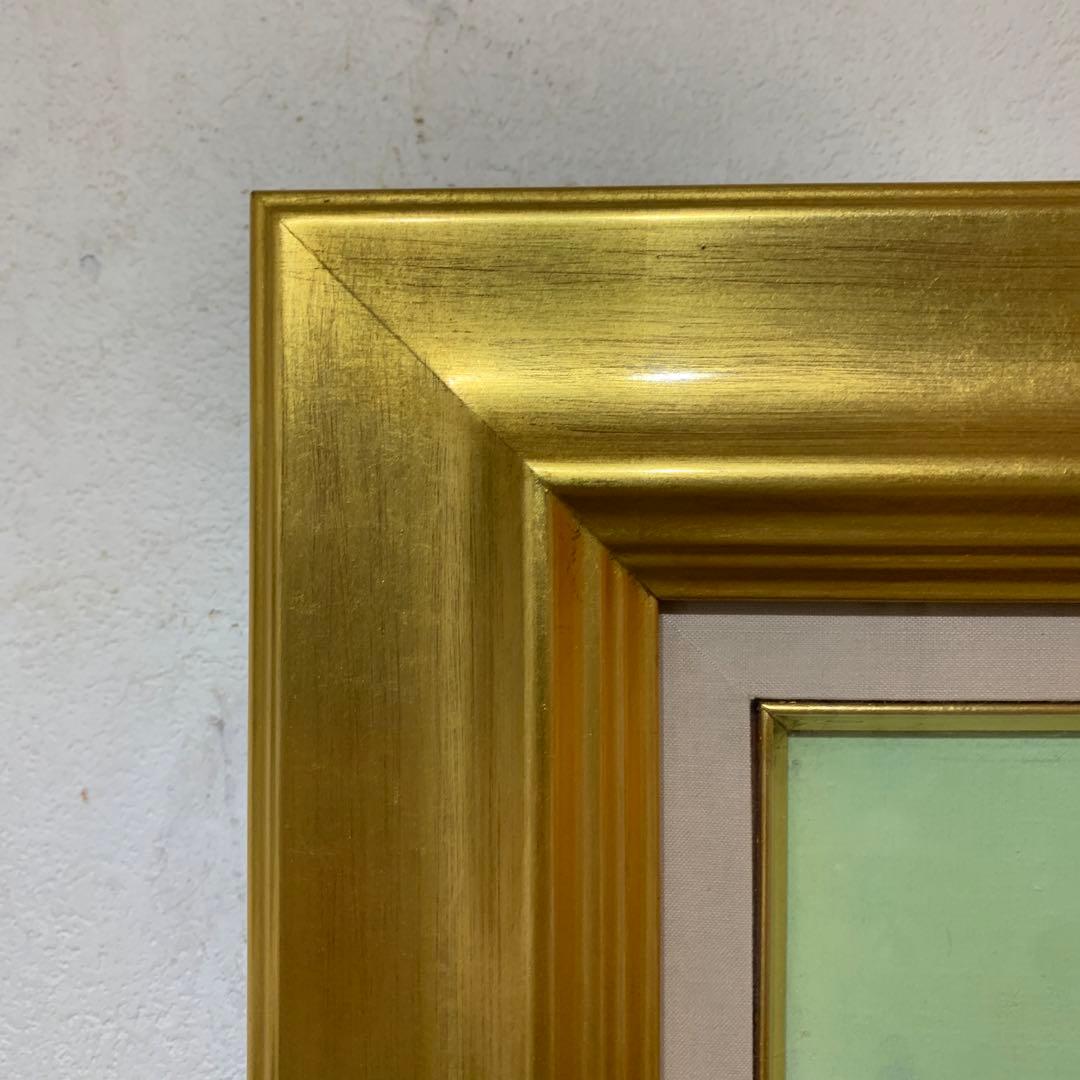 希少　絵画　油彩肉筆画　真作　神門四郎『山茶花』M6サイズ