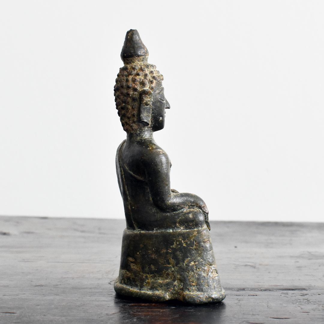 18世紀 東南アジア ラオス 青銅製仏像 /古銅/鋳造/金銅仏/ブッダ/タイ