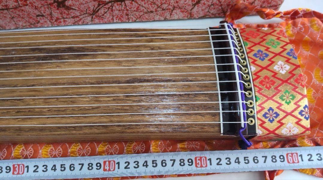 ミニ琴 2尺琴 全長約60cm×全幅約13cm 木製 お琴 箏 十三弦 和楽器