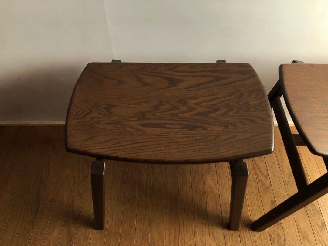 オーク無垢材 スタッキングスツール 2脚セット 曲げ木 民藝 クラフト家具