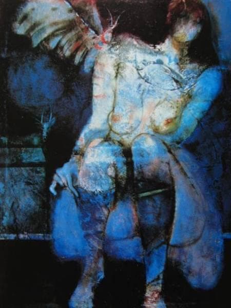 佐々木豊、『靴下をはく女』、希少画集画、裸婦、高級新品額・額装付