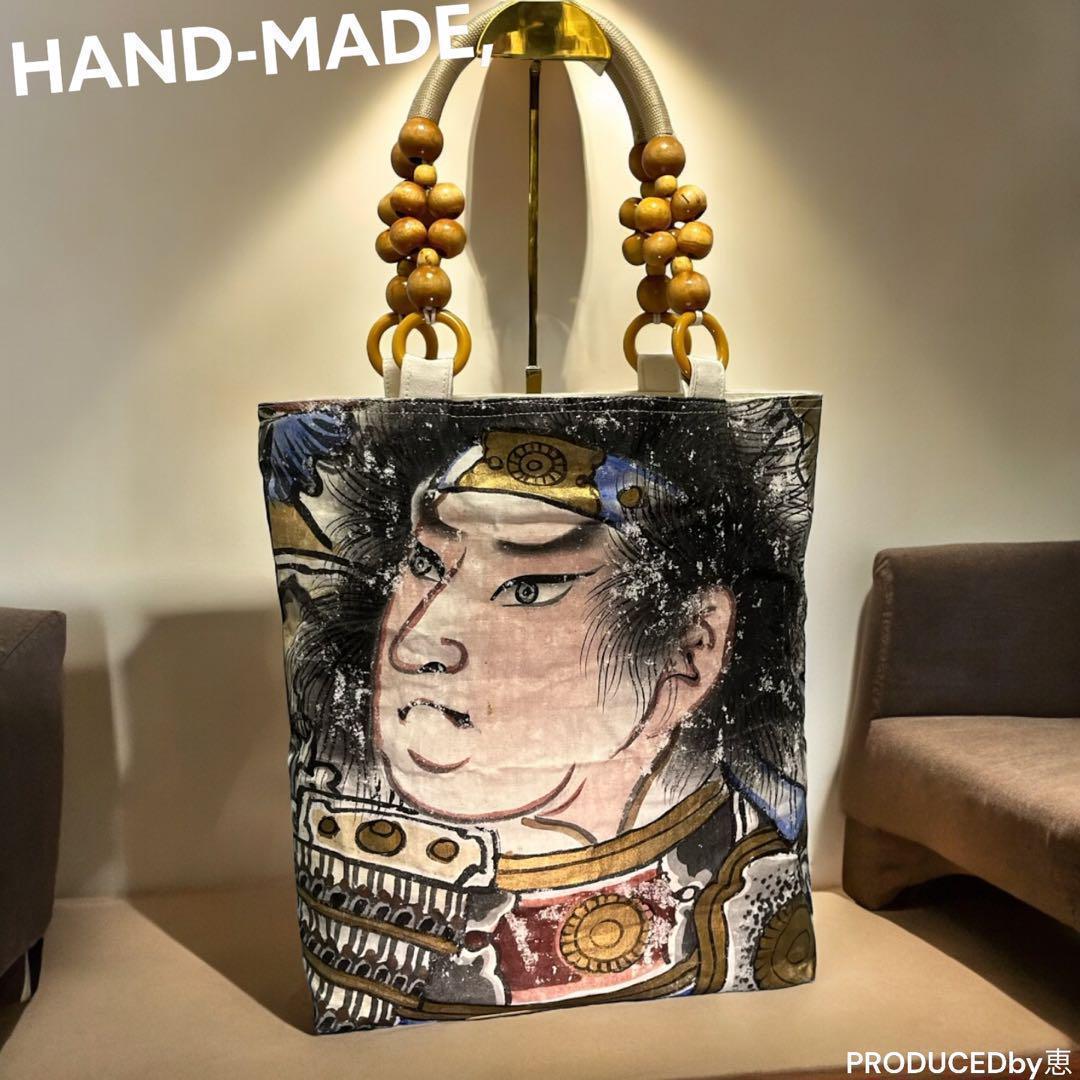 希少古布】武者のぼり旗リメイク53”トート 伝統工芸 侍 お土産 ギフト