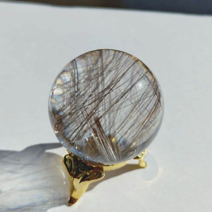 シルバールチルクォーツ スフィア ブラジル産 天然石 パワーストーン 置物