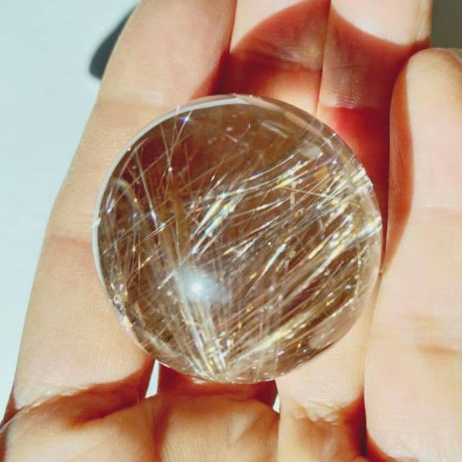 シルバールチルクォーツ スフィア ブラジル産 天然石 パワーストーン 置物