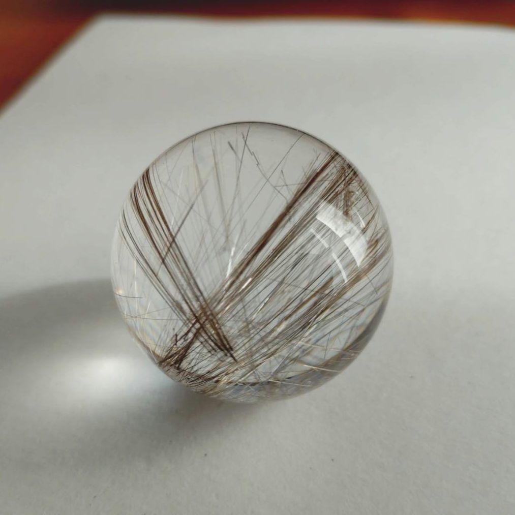 シルバールチルクォーツ スフィア ブラジル産 天然石 パワーストーン 置物