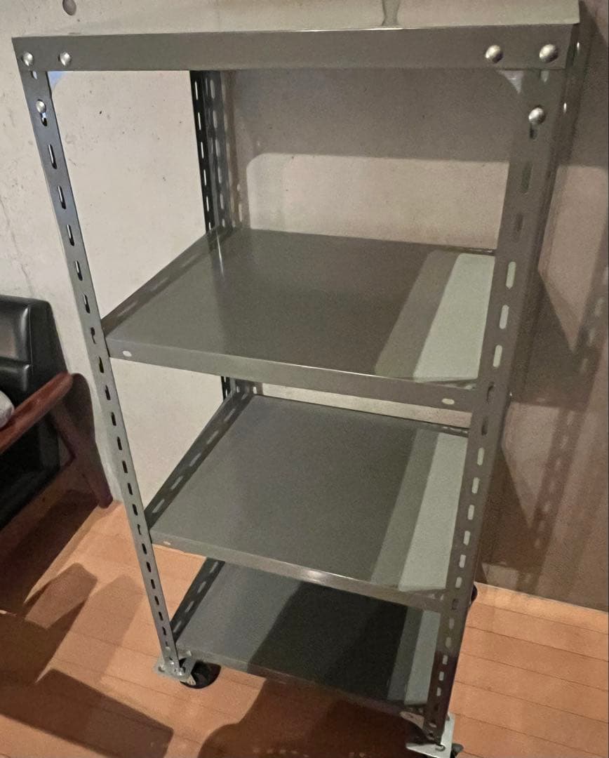 工業用 スチール シェルフ スリム(W610) 4段 D450 d&d 無印