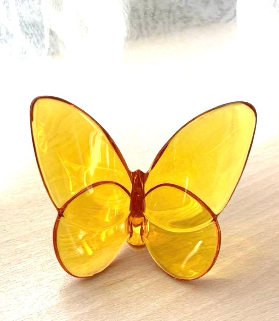 Baccarat ラッキーバタフライ置物（イエロー）