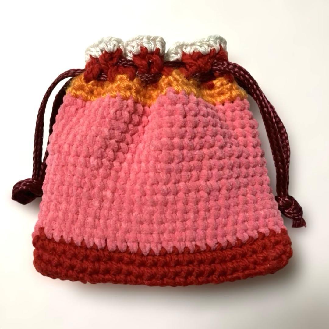 ハンドメイド】パクパクモンスター ティッシュケース 小物入 巾着袋