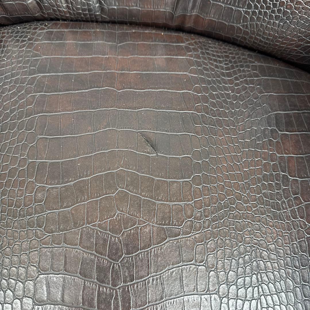 クロコダイル　型押し　シングルソファ　1人掛け　セット