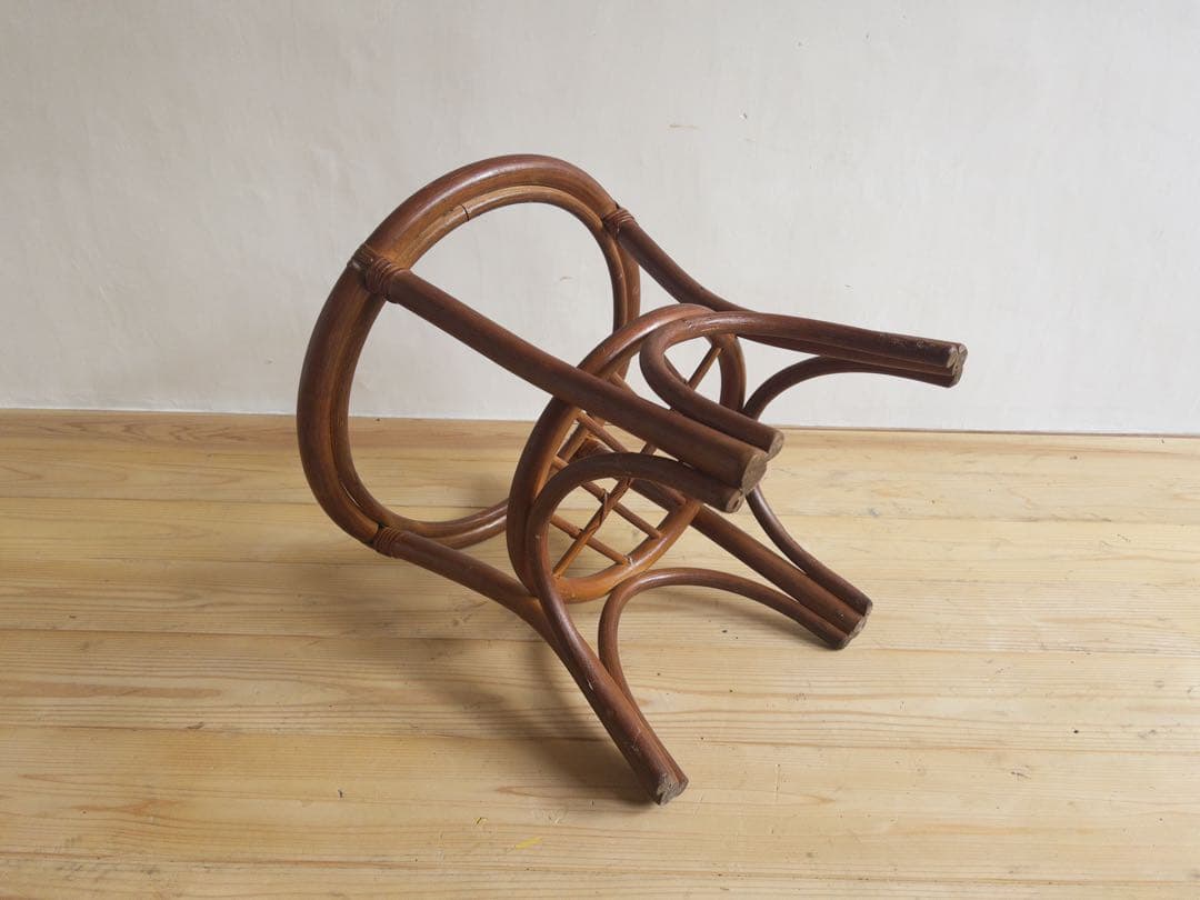 ラタン　サイドテーブル　ガラステーブル　古道具　古家具　ビンテージ　アンティーク