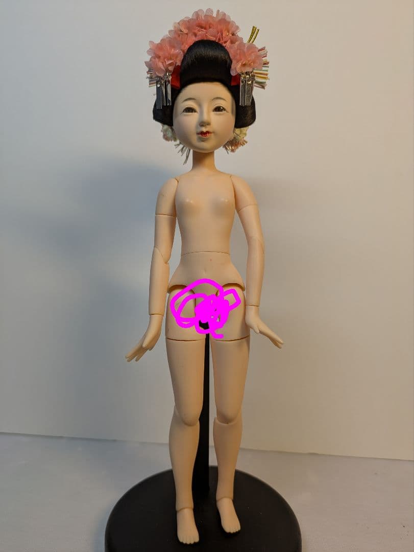 手足稼働 胡粉ヘッド付ドール 芸者『真琴』1/6ドール、ドール本体と