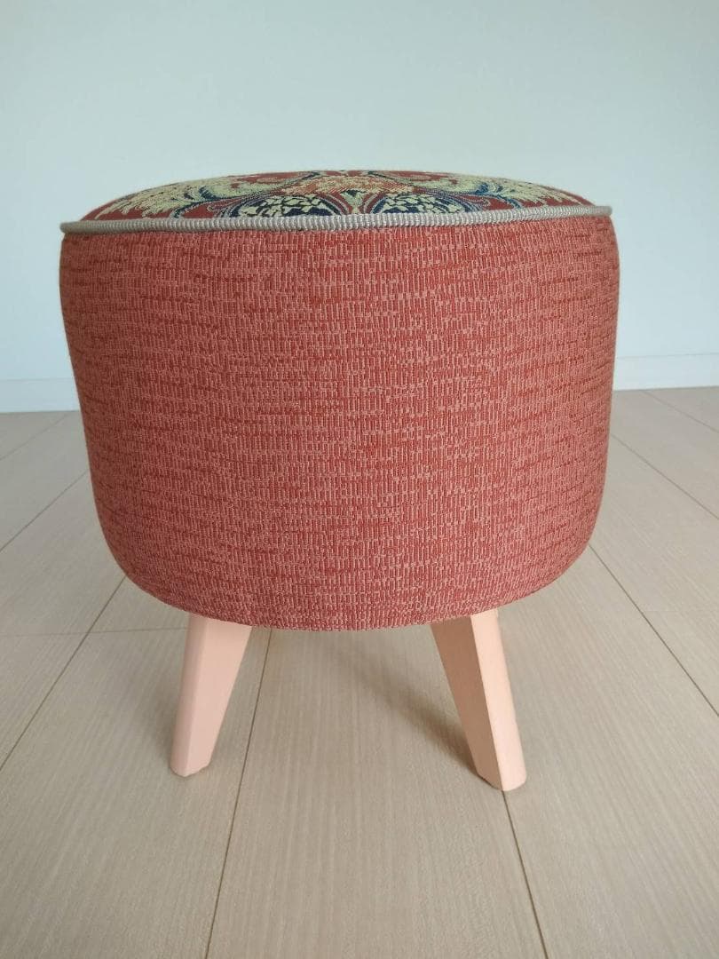 【張替え未使用品】昭和鏡台丸スツール