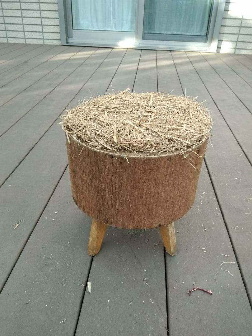 【張替え未使用品】昭和鏡台丸スツール