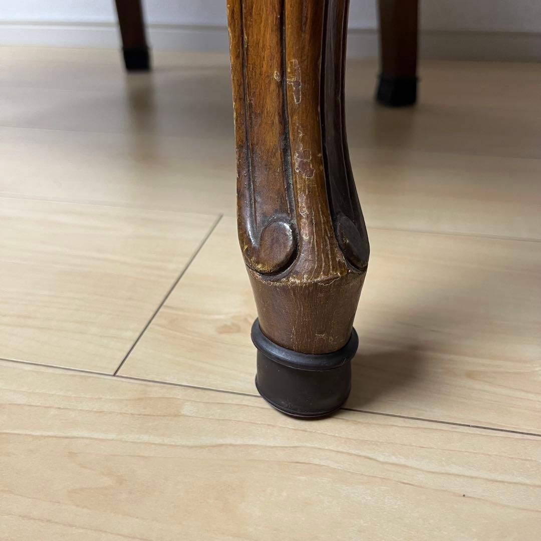 イギリス アンティーク 猫脚 肘掛け チェア コーデュロイ　ロココ調