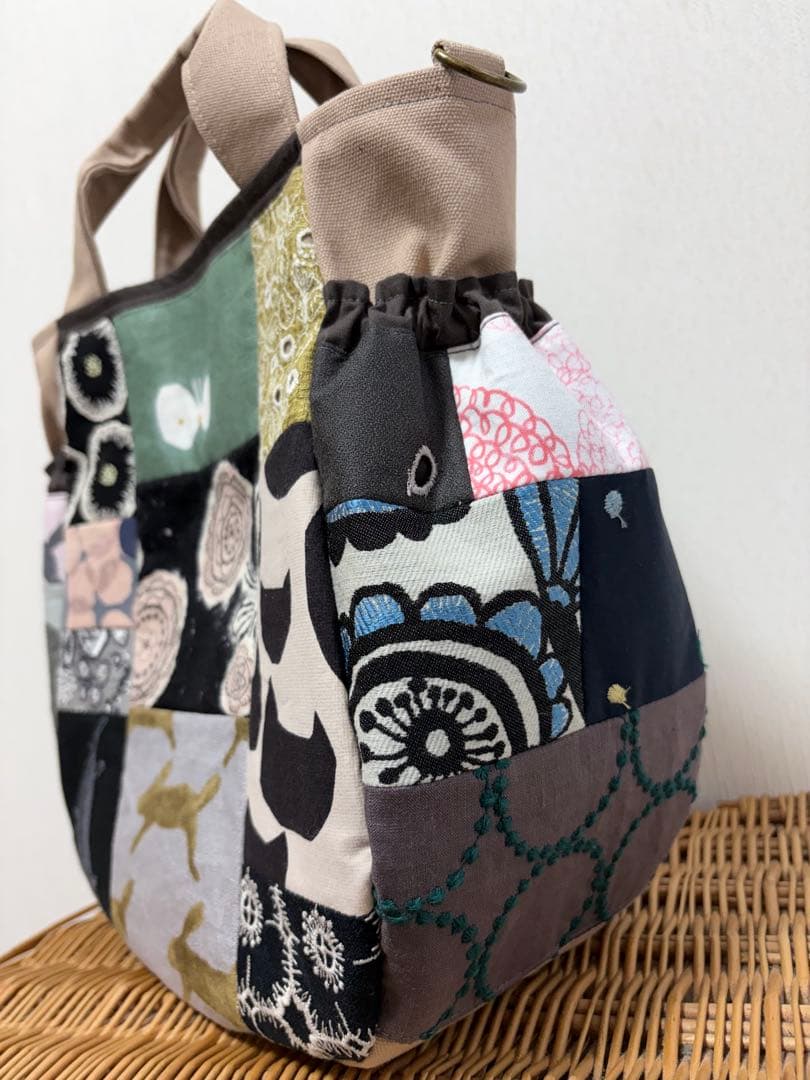 ミナペルホネン＊パッチギャザポケバッグ✂️ハンドメイド