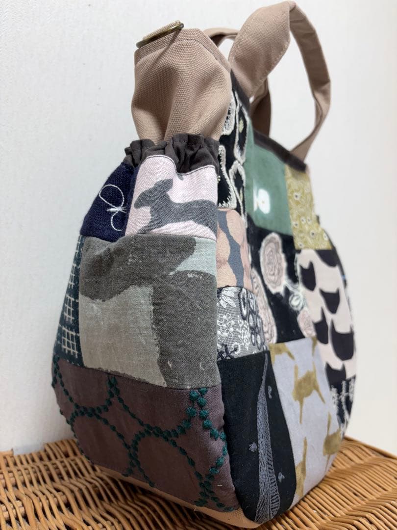 ミナペルホネン＊パッチギャザポケバッグ✂️ハンドメイド