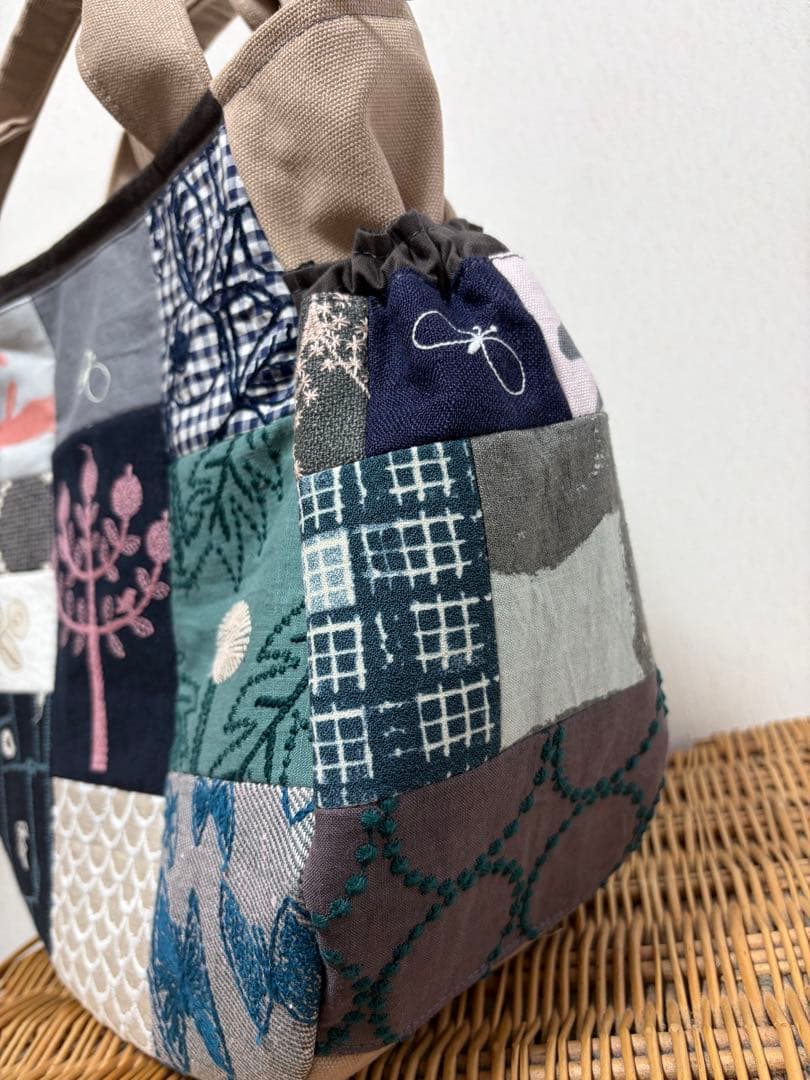 ミナペルホネン＊パッチギャザポケバッグ✂️ハンドメイド