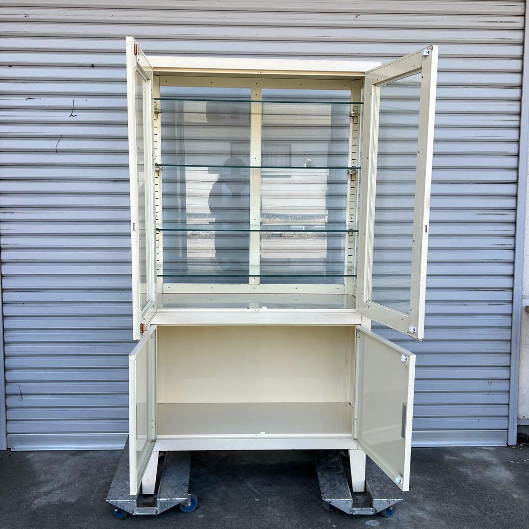 卒*す様 ケビント　ドクターキャビネット　ガラス棚　医療棚　ヴィンテージ　ケビン