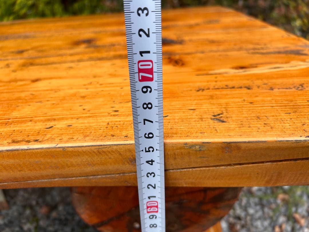 無垢材 什器　机　カントリー風テーブル 約130cm x 65cm