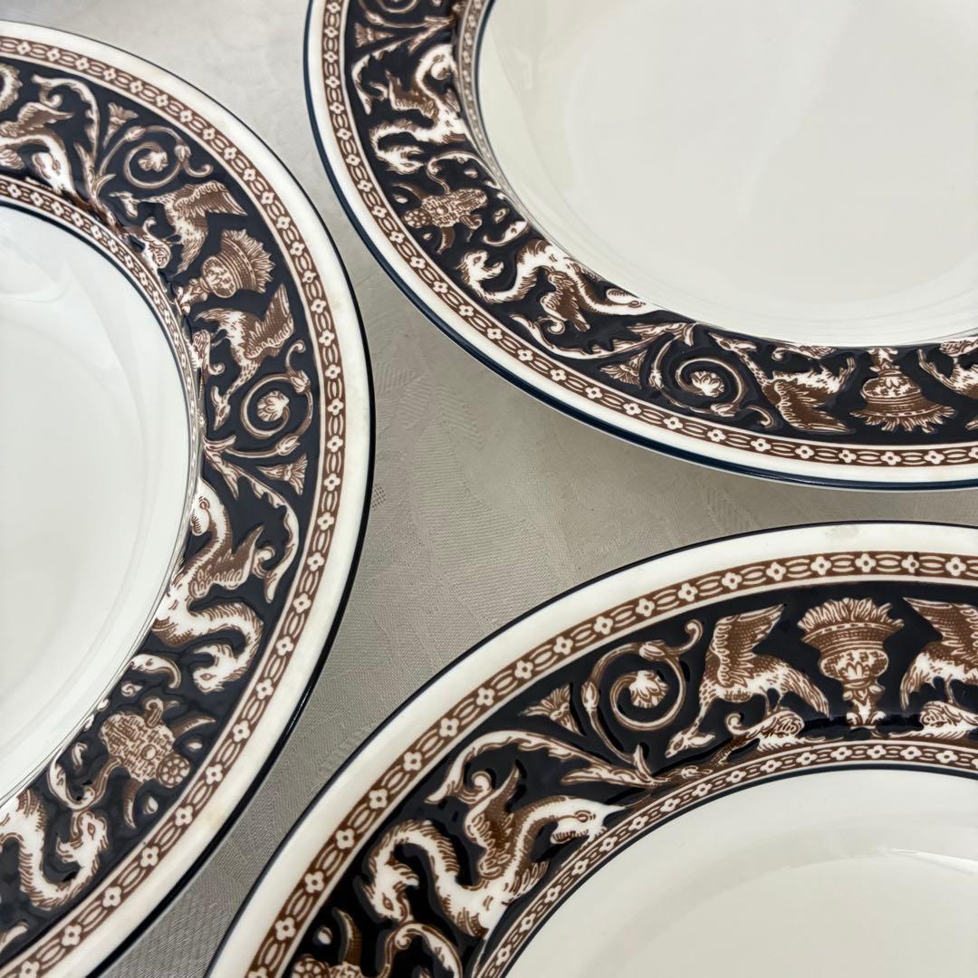 【】フロレンティーン　コバルト　スープ皿　6枚　20cm