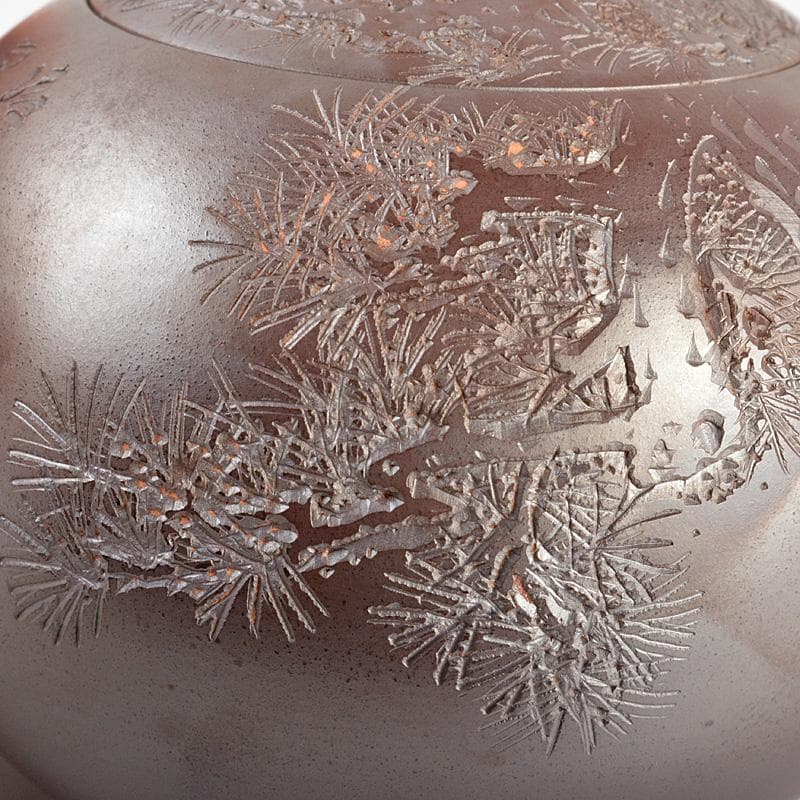 萬古焼 清泉堂 酔月造 紫光刀 花漢詩刻 横手急須 C R5526 - メルカリ