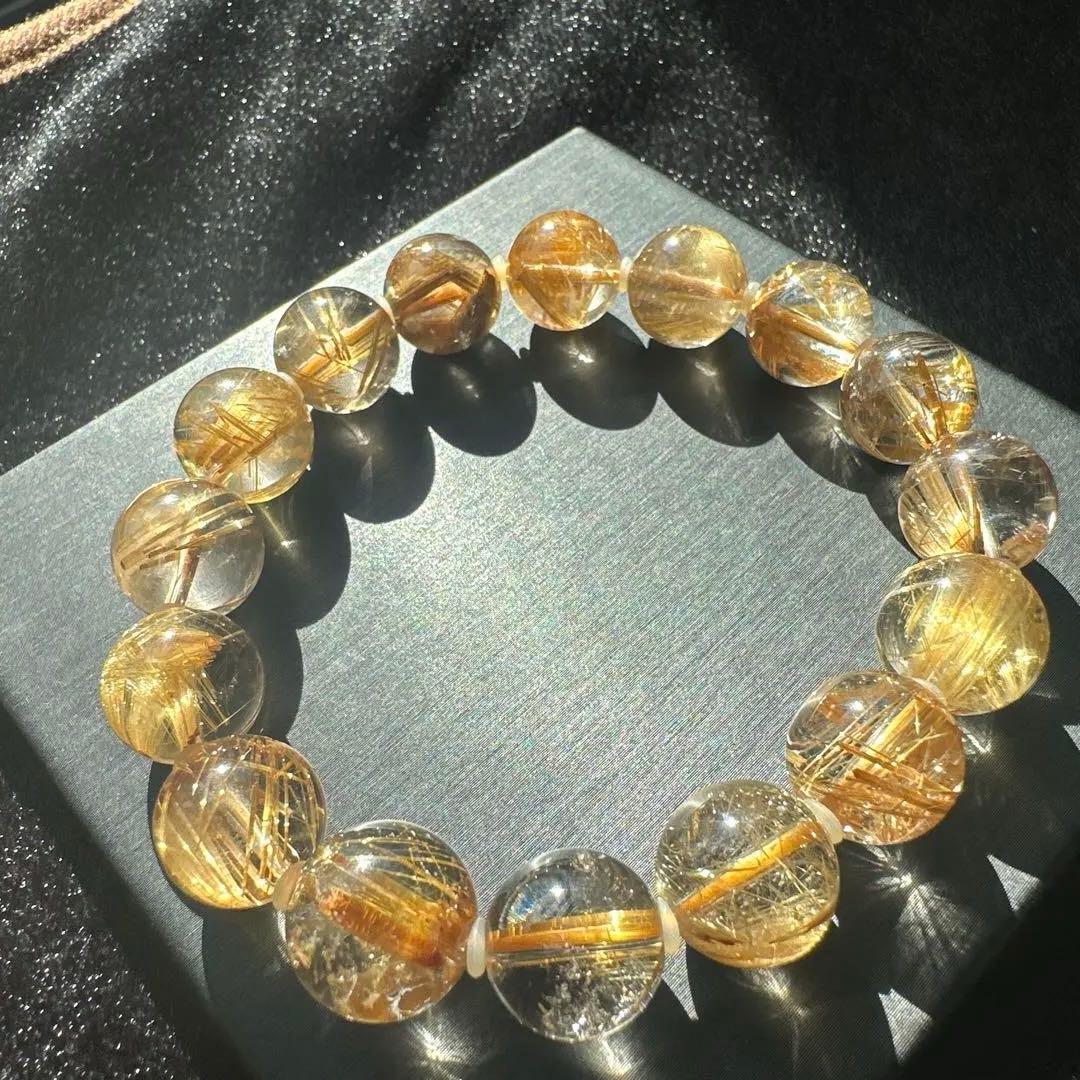 高品質　透明感抜群タイチンルチル大玉　天然石　パワーストーン