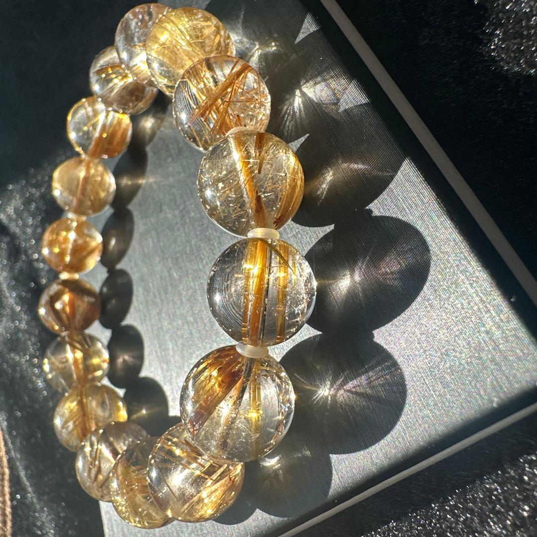 高品質　透明感抜群タイチンルチル大玉　天然石　パワーストーン