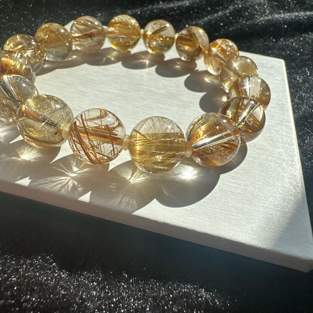 高品質　透明感抜群タイチンルチル大玉　天然石　パワーストーン