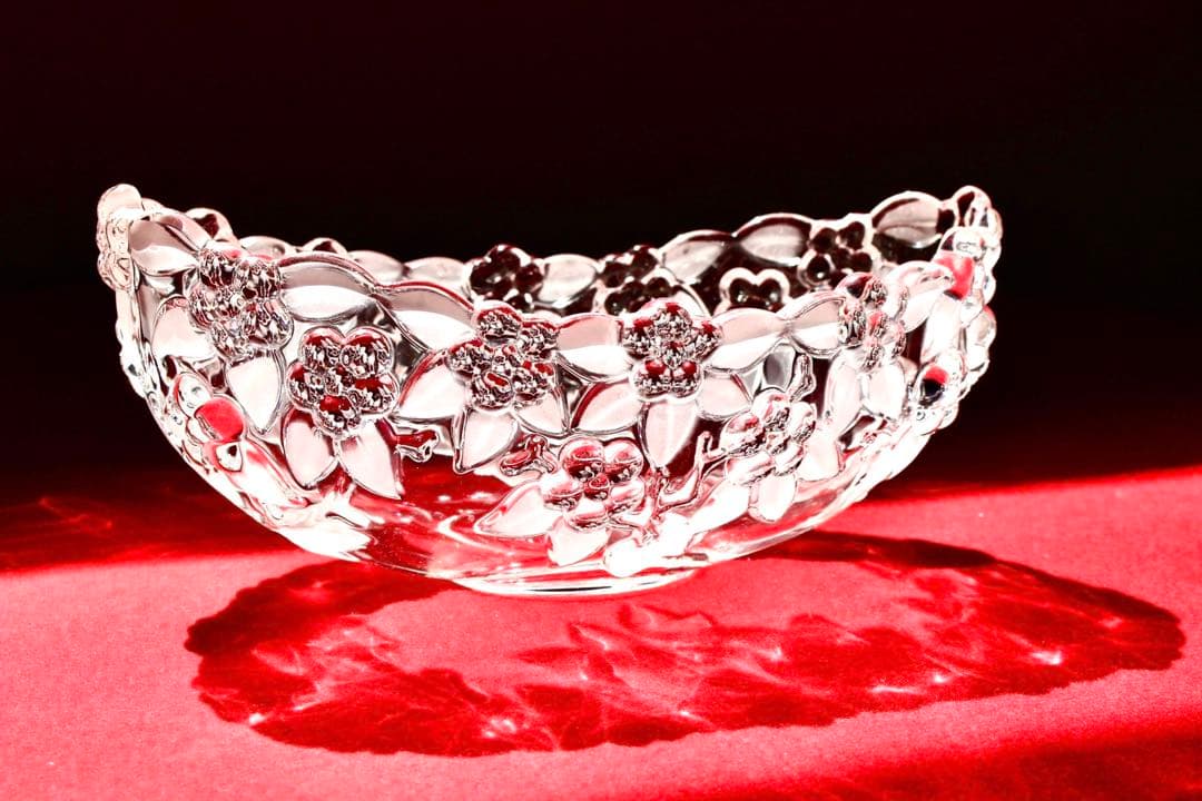 ガラスコレクション【ガラスボウル　花器　花柄】