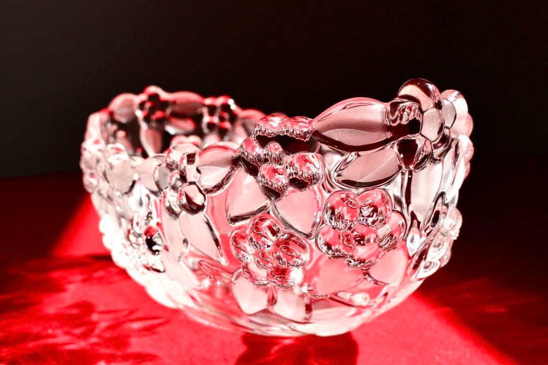 ガラスコレクション【ガラスボウル　花器　花柄】