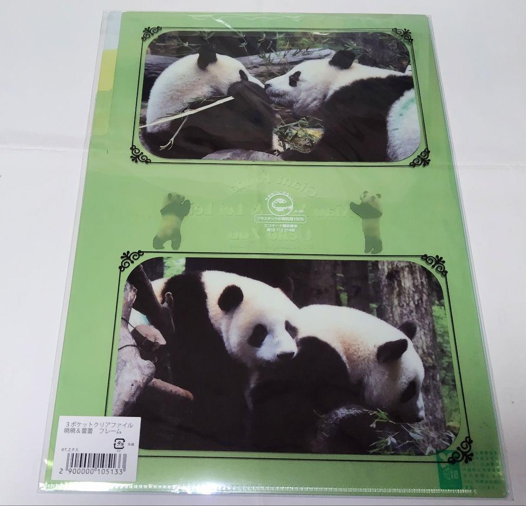 上野動物園 シャオシャオ レイレイ クリアファイル 3ポケット