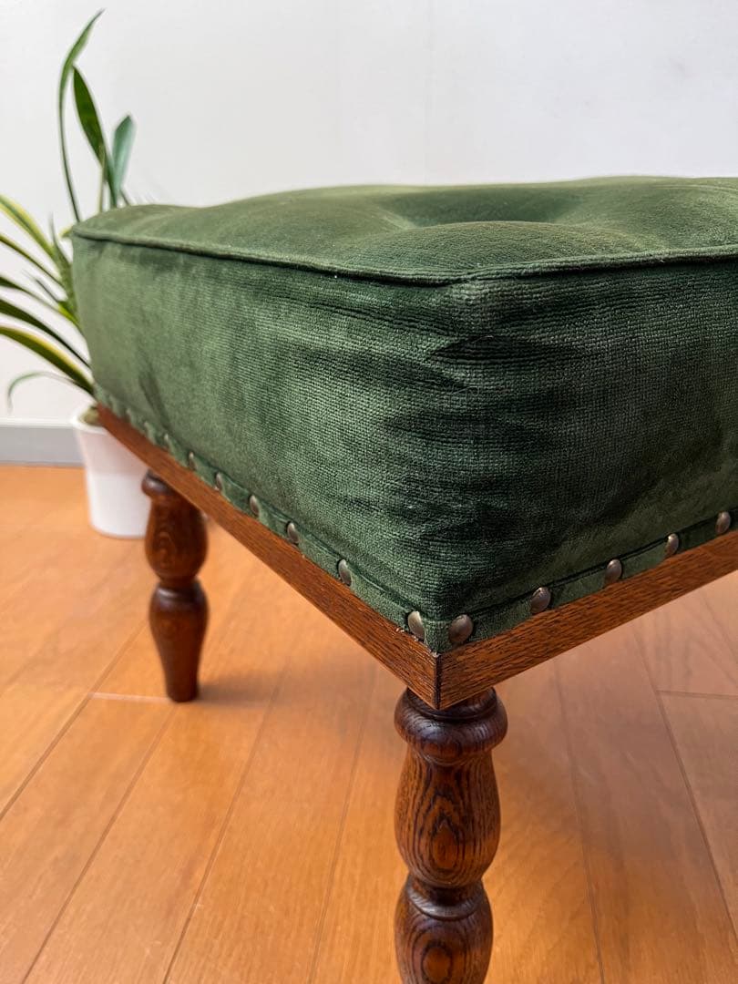 三越家具　ブルージュ　スツール　オーク材　アンティーク調　ヴィンテージ　モダン