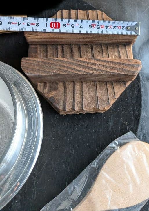 アルミ製釜めしセット3個売　　木釜受台☆蓋おしゃもじ付、　メーカー五進