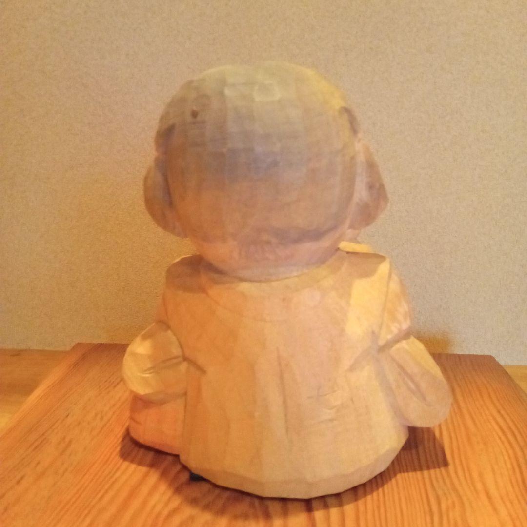 真作・代表作】 木彫彩色 「おすまし」 大町誠一 作