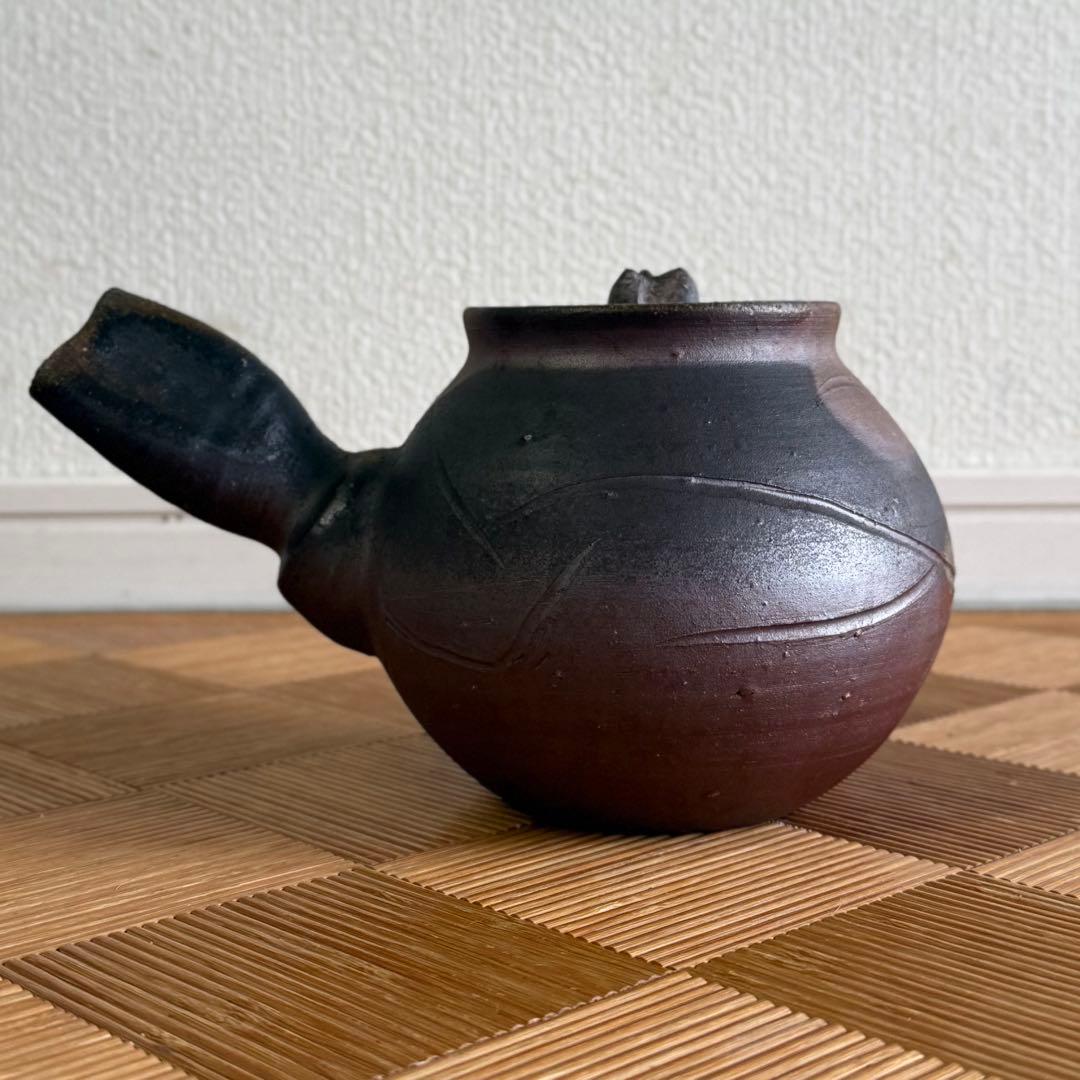 SNT1539 備前焼 松井與之 造 備前 横手急須 うぶ品 伝統工芸品 - メルカリ