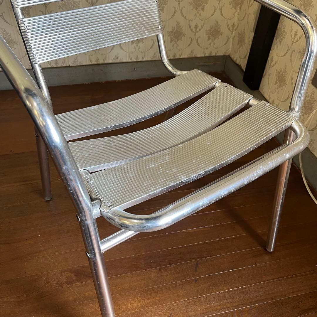 インダストリアル】① アルミフレーム アームチェア カフェチェア 椅子