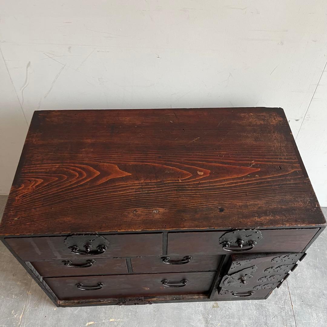 アンティーク 時代箪笥 シェルフ キャビネット テレビ台 無垢材 レトロ