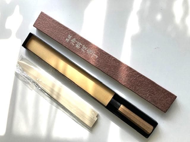 柳刃包丁　刺身包丁　青鋼　八角柄　さや付　正宗別作　高級御料理庖丁　300mm