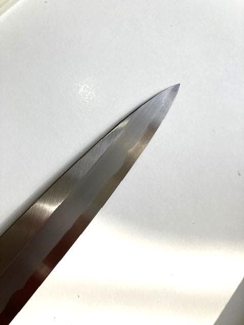 柳刃包丁　刺身包丁　青鋼　八角柄　さや付　正宗別作　高級御料理庖丁　300mm