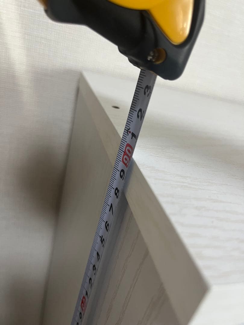 【完成品】ホワイト　本棚　スライド扉付き　木目調