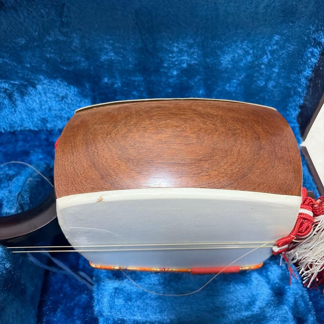 三味線 三つ折り ハードケース付き 合皮胴 お稽古用 ジャンク