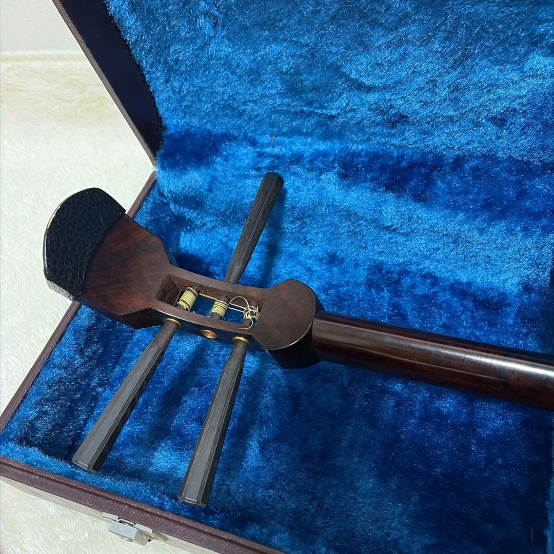 三味線 三つ折り ハードケース付き 合皮胴 お稽古用 ジャンク