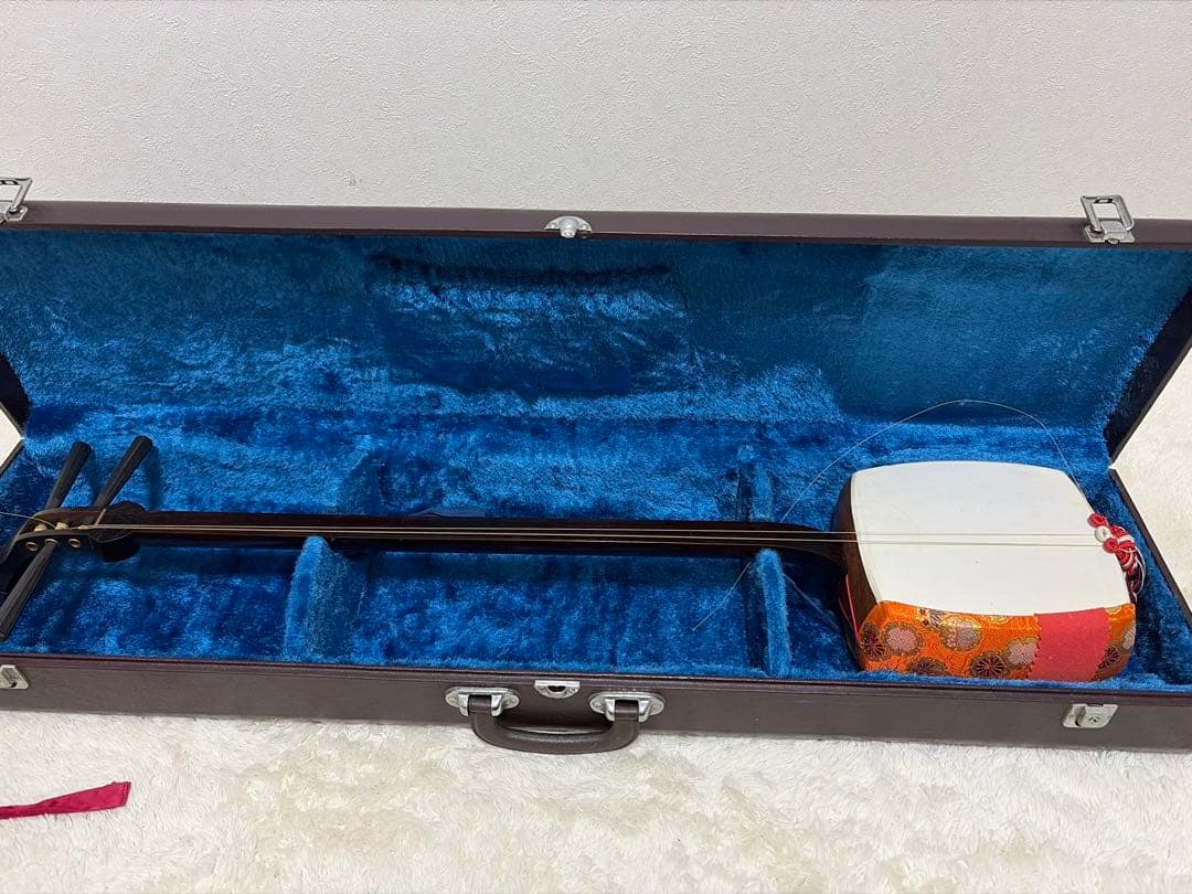 三味線 三つ折り ハードケース付き 合皮胴 お稽古用 ジャンク
