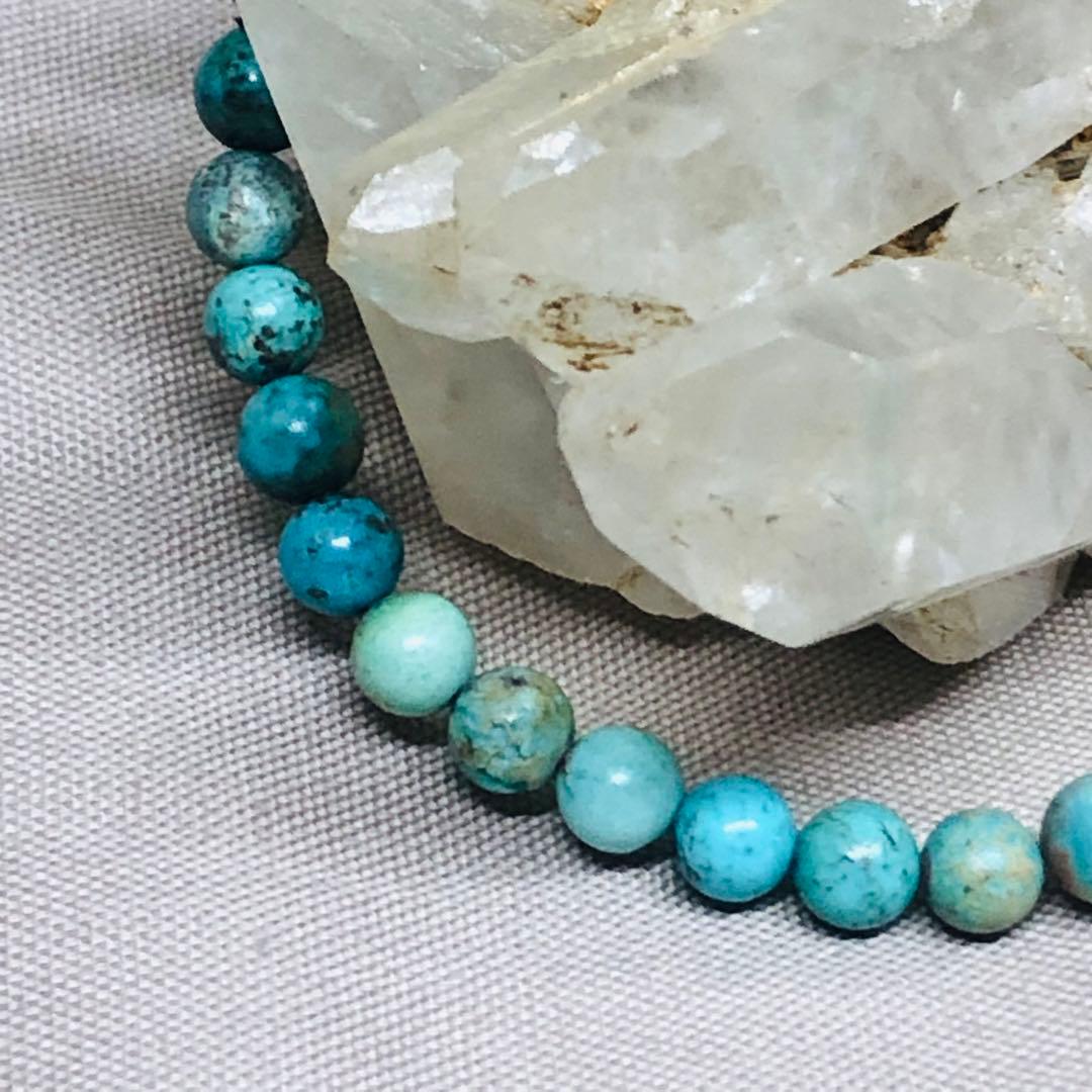 ターコイズと屋久杉一粒のブレスレット