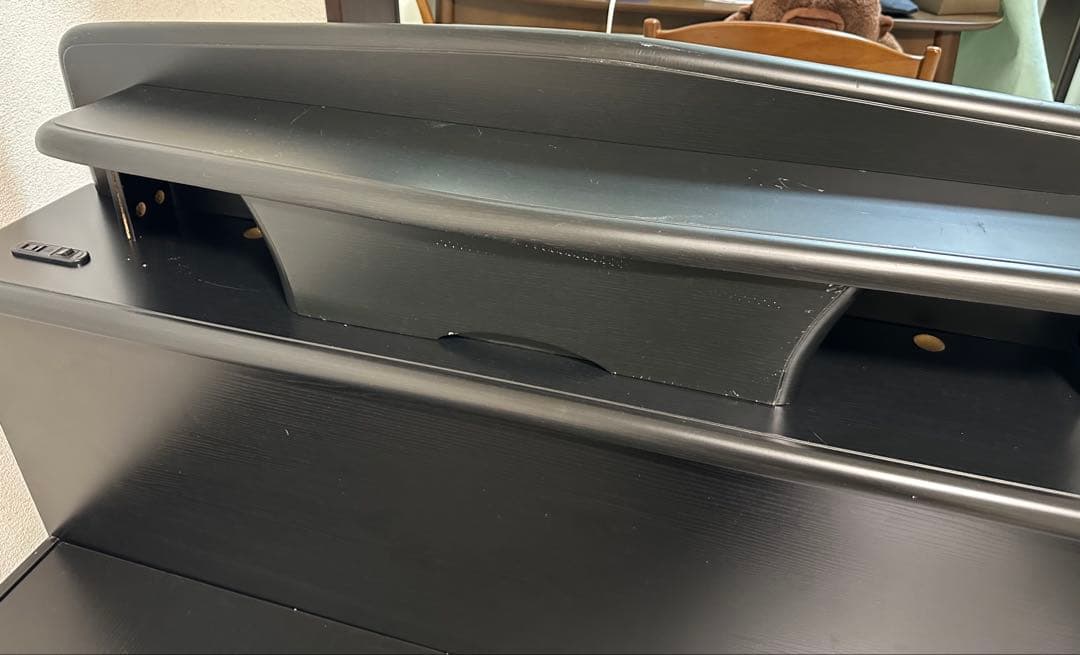 【引き取り/発送変更可】セミダブルベッド ブラウン ウッド 引き出し 照明