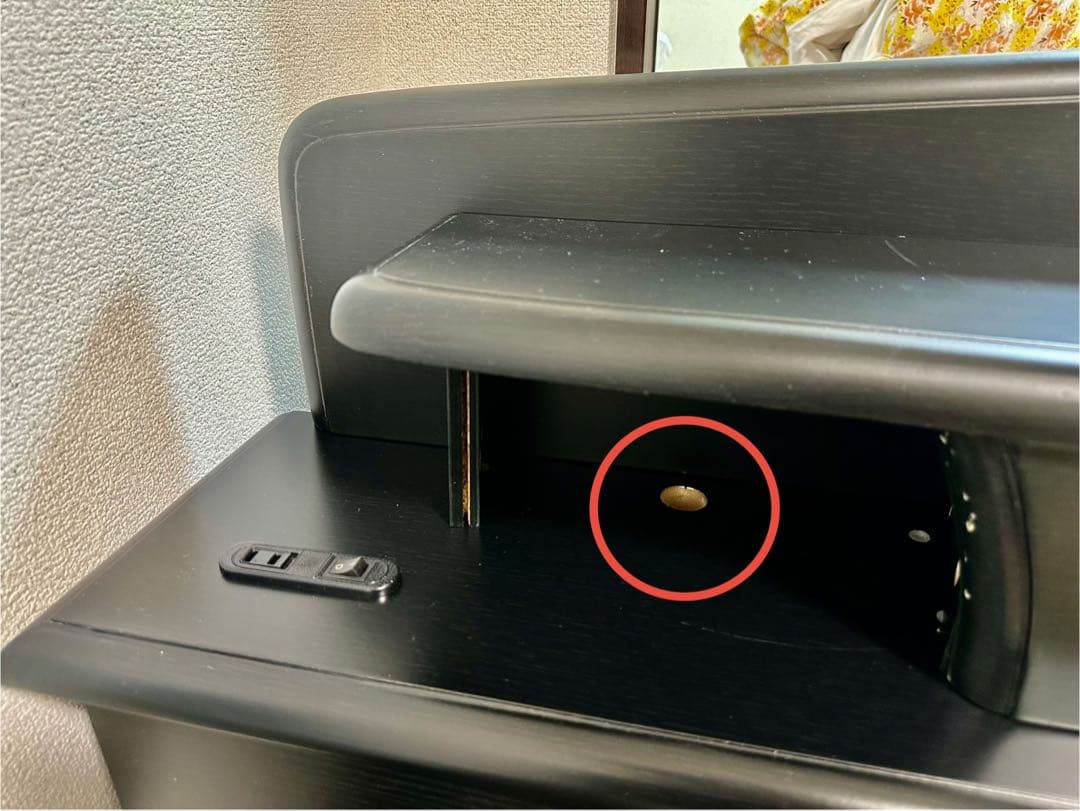 【引き取り/発送変更可】セミダブルベッド ブラウン ウッド 引き出し 照明